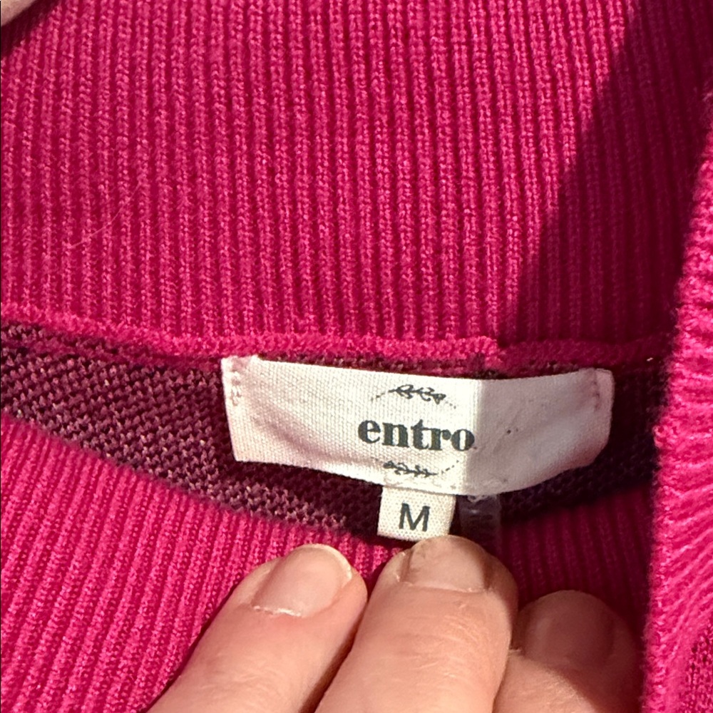 Entro Pink Cheetah Mockneck Sweater - Picture 3 of 7